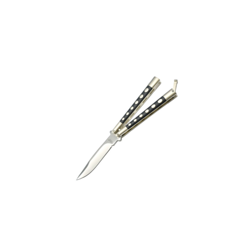 Butterfly Knife Silver/Black Handle - 7126P
