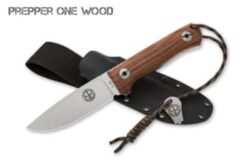 POHL FORCE Prepper One, Outdoor Survival Knife, Tactical Fixed Blade, Niolox Steel Knife, Santos Wood Handle Knife, POHL FORCE 2055, Camping Knife