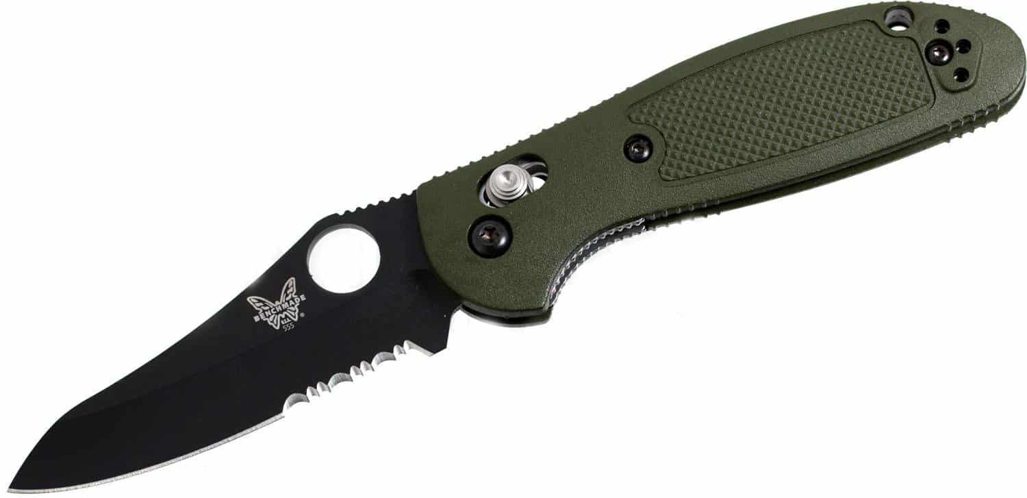 Benchmade 555SBKHGOD Mini Griptilian AXIS Lock 2.8″ 5 Benchmade 555SBKHGOD Mini Griptilian AXIS Lock 2.8 OD Green Handles Knife 01