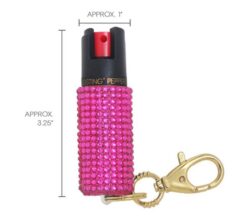 PNKG BlingSting Pink W/ Gold Chain - 1/2 oz Pepper Spray BS2 PNKG