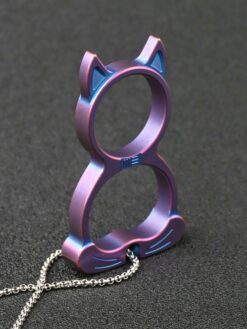We A-07B Purple TI Material Collectible Knuckle With S/S Bead Chain