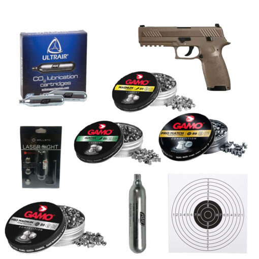 SIG SAUER P320 FDE 4.5MM PELLET PISTOL - COMBO