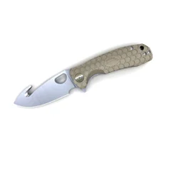 HONEY BADGER HOOK MEDIUM TAN FOLDING KNIFE- HB1262