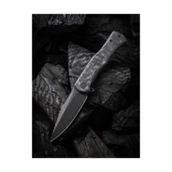 We Knife Primoris Titanium Handle Black With Marble Carbon Fiber Inlay – WE20047-B1