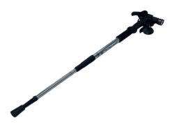 Telescopic Hiking Stick Hooked Handle - Silver