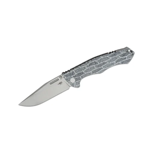 BESTECH Keen II Black and White Damascus Folding Knife - BT2301C