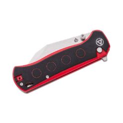 QSP QS149-A1 Swordfish Button Lock 14C28N Stonewashed Black/Red G10