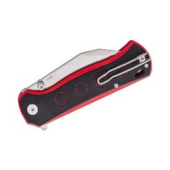 QSP QS149-A1 Swordfish Button Lock 14C28N Stonewashed Black/Red G10