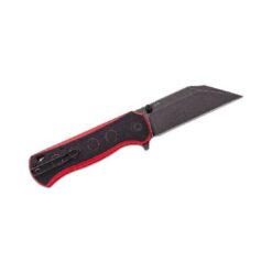 QSP QS149-A2 Swordfish Button Lock 14C28N Black Stonewashed Black/Red G10