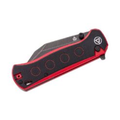 QSP QS149-A2 Swordfish Button Lock 14C28N Black Stonewashed Black/Red G10