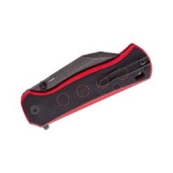 QSP QS149-A2 Swordfish Button Lock 14C28N Black Stonewashed Black/Red G10
