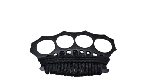 KNUCKLE DUSTER BLACK WITH PARACORD - 4446B