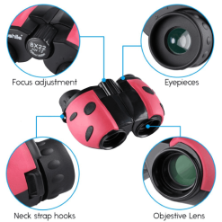 Boshile Lady Bug Style 8x22 Binoculars Pink-4682P
