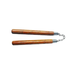 WOODEN B.B. ROUND CHAKU, 12″ NATURAL W/CARVED DARGON – C117