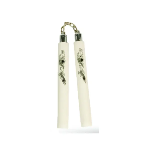 B.B Foam Chaku White w/Dragon 12" - E112