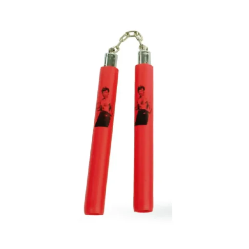 B.B Foam Chaku w/Blk Bruce Lee Red 12" - E111RBL