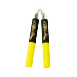 B.B Foam Chaku w/Dragon Yellow/Black 12" - E115A