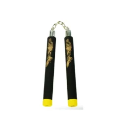 B.B Foam Chaku w/Dragon Black/Yellow 12" - E116B