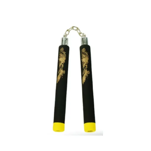 B.B Foam Chaku w/Dragon Black/Yellow 12" - E116B