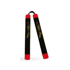 String Foam Chaku Red/Black w/Dragon - E126A
