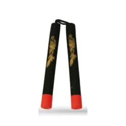 String Foam Chaku Red/Black w/Dragon 12" - E126C