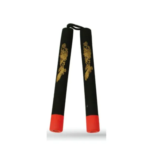 String Foam Chaku Red/Black w/Dragon 12" - E126C