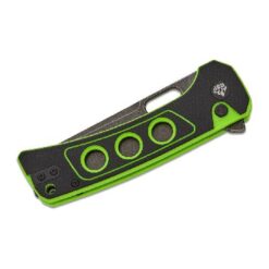 QSP Unicorn Button Lock 14C28N Black Stonewashed Black/Neon G10 – QS156-C2