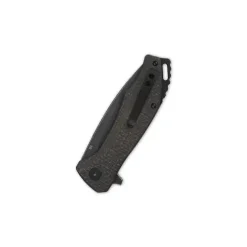 QSP RAVEN LINER LOCK D2 BLACK STONEWASHED DARK BROWN MICARTA - QS122-D2