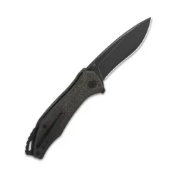 QSP RAVEN LINER LOCK D2 BLACK STONEWASHED DARK BROWN MICARTA - QS122-D2