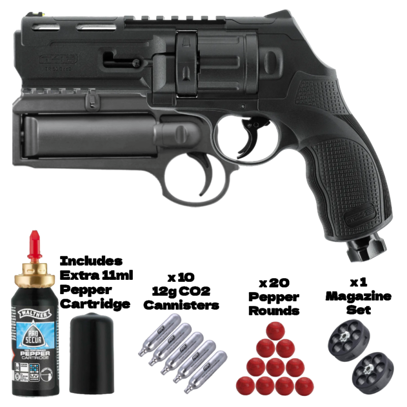Umarex T4E TR50 Gen2 13 Joules Self Defense Revolver 0.50cal Pepper Package