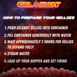 Gel Shot Blaster – Fully Automatic with 10 000 Gellies Water Beads – Red – GS-1000-RB