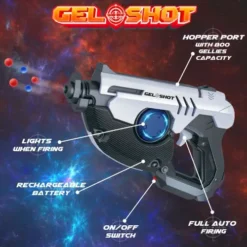 Gel Shot Battle Blaster – Fully Automatic with 5000 Gellies Water Beads – GS-2001-BB