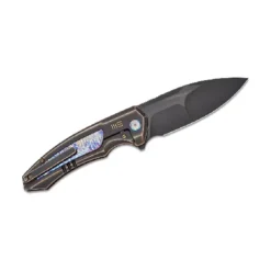 WE Hyperactive  Bronze / Black Titanium Handle With Flamed Titanium Inlay Black Stonewashed Bevels Black Brushed Flats Vanax Blade  – WE23030-4