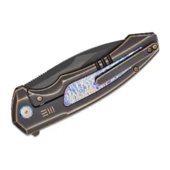 WE Hyperactive  Bronze / Black Titanium Handle With Flamed Titanium Inlay Black Stonewashed Bevels Black Brushed Flats Vanax Blade  – WE23030-4