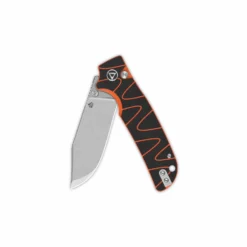 QSP Kali Button Lock, 14C28N Stonewashed, Black/orange G10 – QS159-D1