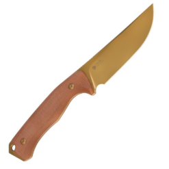RUIKE F186-MN Fixed Blade Knife Gold Blade Brown Handle