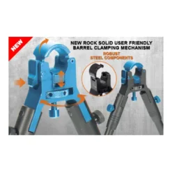 UTG New Gen Reinforced Clamp On Bipod, Rubber Feet, Cent HT 8.7″-10.2″ – TL-BP08S-A