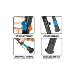 UTG New Gen Reinforced Clamp On Bipod, Rubber Feet, Cent HT 8.7″-10.2″ – TL-BP08S-A