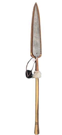 Induna Iklwa Spear traditional Zulu stabbing spear Zulu Iklwa spear steel blade and hardwood shaft Traditional African Iklwa spear close combat weapon Induna Iklwa spear historical warrior weapon