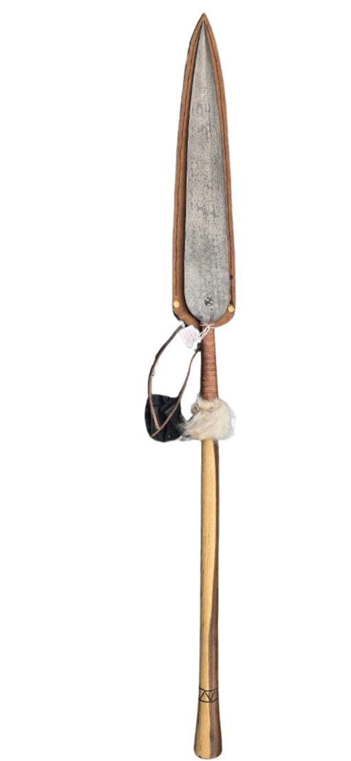 Induna Iklwa Spear traditional Zulu stabbing spear Zulu Iklwa spear steel blade and hardwood shaft Traditional African Iklwa spear close combat weapon Induna Iklwa spear historical warrior weapon