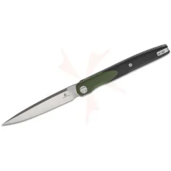 BESTECH 14C28N SATIN STONEWASH G10 OD GREEN HANDLE - BMK14C