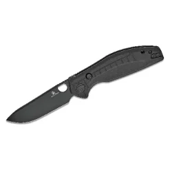 BESTECH Button lock D2 BLACK PVD WITH CARBON FIBRE PATTERN G10 GREY HANDLE - BMK12F-2