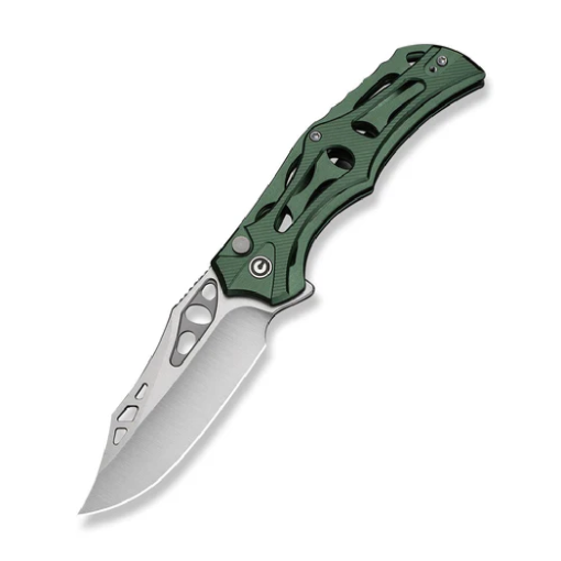 CIVIVI Biophase Flipper & Button Lock Knife Green Aluminum Handle C23083-1