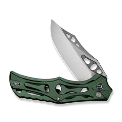 CIVIVI Biophase Flipper & Button Lock Knife Green Aluminum Handle C23083-1