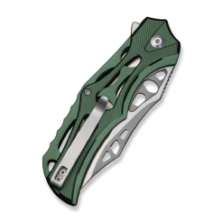 CIVIVI Biophase Flipper & Button Lock Knife Green Aluminum Handle C23083-1