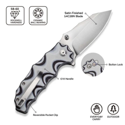 Civivi Natterjack Flipper & Button Lock Knife G10 Handle C24028-3