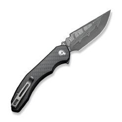 Civivi Bluetick Flipper Knife Carbon Fiber Overlay On Black G10 Handle  C23050-DS2