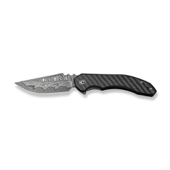 Civivi Bluetick Flipper Knife Carbon Fiber Overlay On Black G10 Handle  C23050-DS2