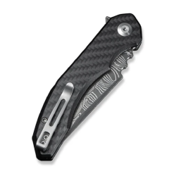 Civivi Bluetick Flipper Knife Carbon Fiber Overlay On Black G10 Handle  C23050-DS2