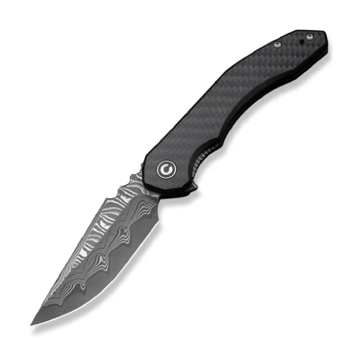 Civivi Bluetick Flipper Knife Carbon Fiber Overlay On Black G10 Handle  C23050-DS2